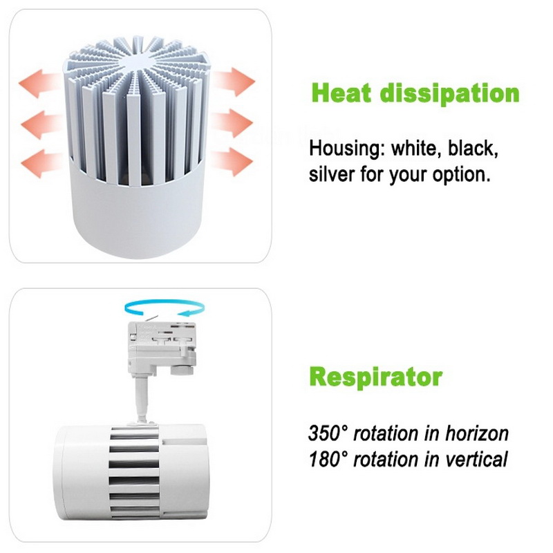 2 3 4 - adapter 20 w 30w 40w 50w magnetisk sted cob førte spor let